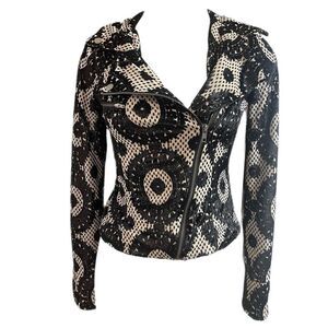 S.Y.L.K. Velvet Baroque By Zoe Karssen Black Jacket Size Small